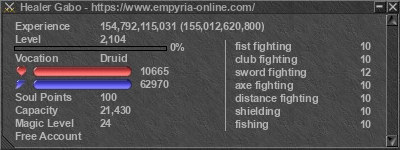 Signature for player Healer Gabo